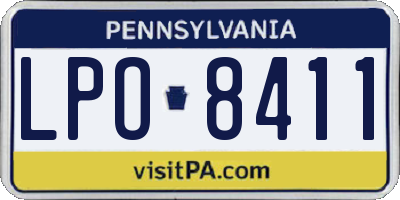 PA license plate LPO8411