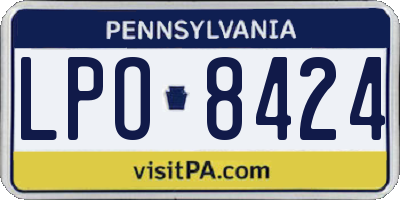 PA license plate LPO8424