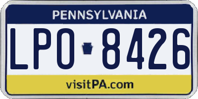 PA license plate LPO8426