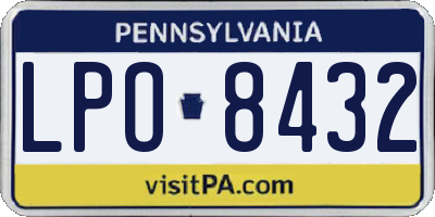 PA license plate LPO8432