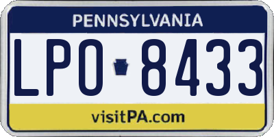 PA license plate LPO8433