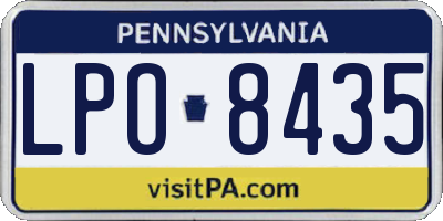 PA license plate LPO8435