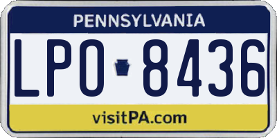 PA license plate LPO8436