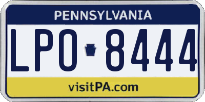 PA license plate LPO8444