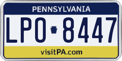 PA license plate LPO8447