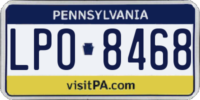 PA license plate LPO8468