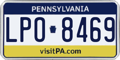 PA license plate LPO8469
