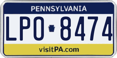 PA license plate LPO8474