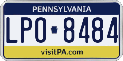 PA license plate LPO8484