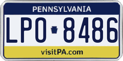 PA license plate LPO8486