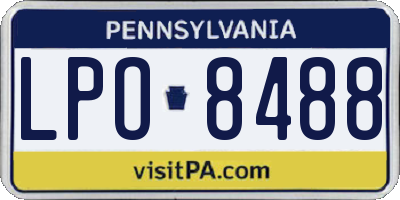 PA license plate LPO8488