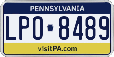 PA license plate LPO8489