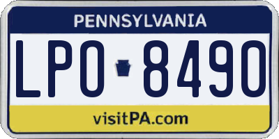 PA license plate LPO8490