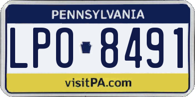 PA license plate LPO8491