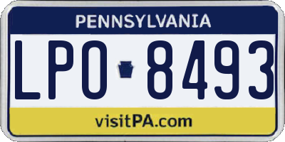 PA license plate LPO8493