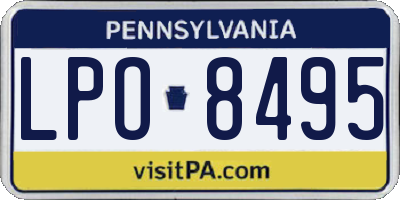 PA license plate LPO8495