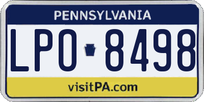 PA license plate LPO8498