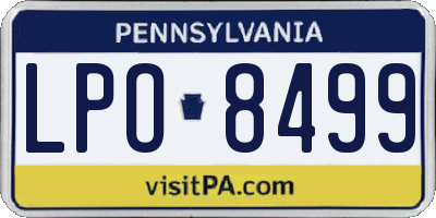 PA license plate LPO8499