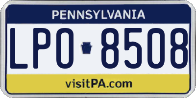 PA license plate LPO8508