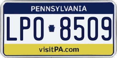PA license plate LPO8509