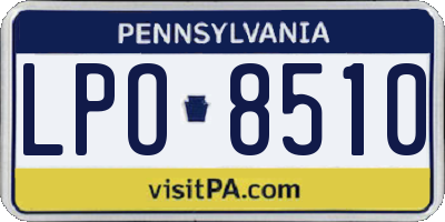 PA license plate LPO8510