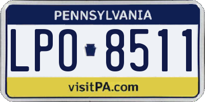 PA license plate LPO8511