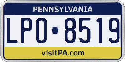 PA license plate LPO8519
