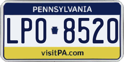 PA license plate LPO8520