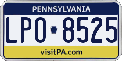 PA license plate LPO8525