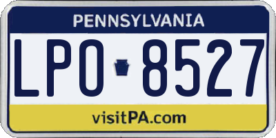 PA license plate LPO8527