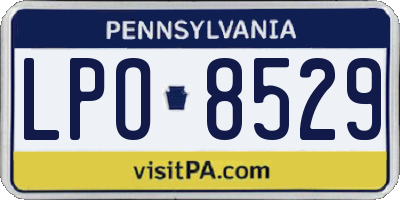 PA license plate LPO8529