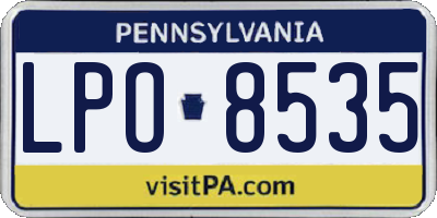 PA license plate LPO8535