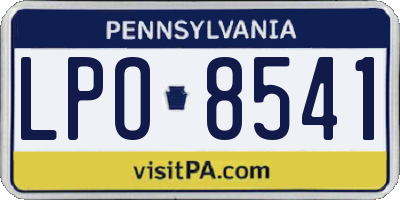 PA license plate LPO8541