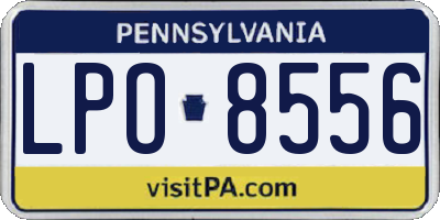 PA license plate LPO8556