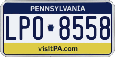PA license plate LPO8558