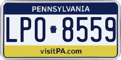 PA license plate LPO8559