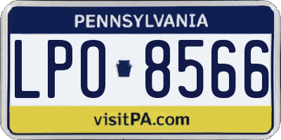 PA license plate LPO8566