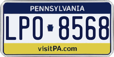 PA license plate LPO8568