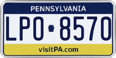 PA license plate LPO8570