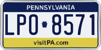 PA license plate LPO8571