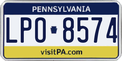 PA license plate LPO8574