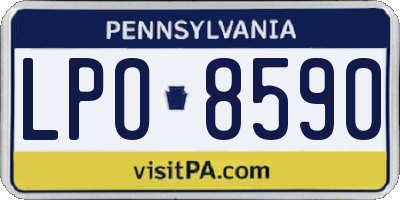 PA license plate LPO8590