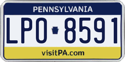PA license plate LPO8591
