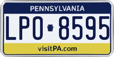 PA license plate LPO8595