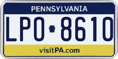 PA license plate LPO8610