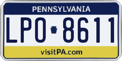 PA license plate LPO8611