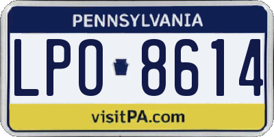 PA license plate LPO8614
