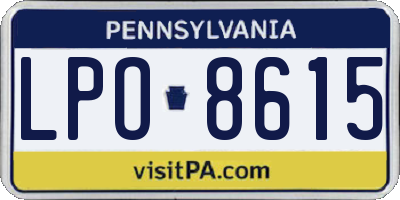 PA license plate LPO8615