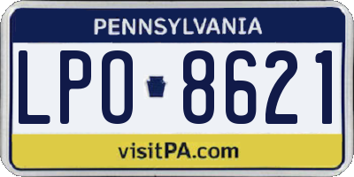 PA license plate LPO8621