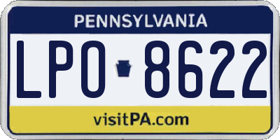 PA license plate LPO8622